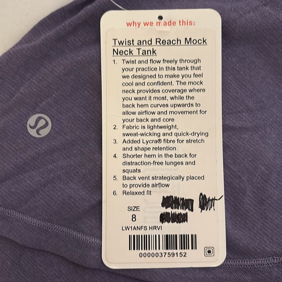 BRAND NEW WITH TAG lululemon twist and reach mock neck tank - Picture 5 of 13